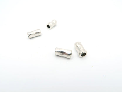 20 Pcs for 3mm round leather Antique Silver small tube jewelry supplies jewelry finding D-5-3-3