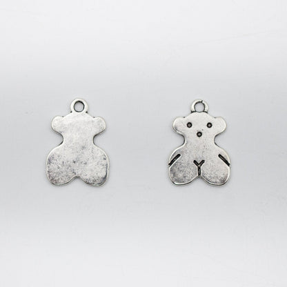 10 pièces pendentif petit ours en argent Antique pour collier ou bracelet résultats fournitures de bijoux recherche de bijoux D-3-369