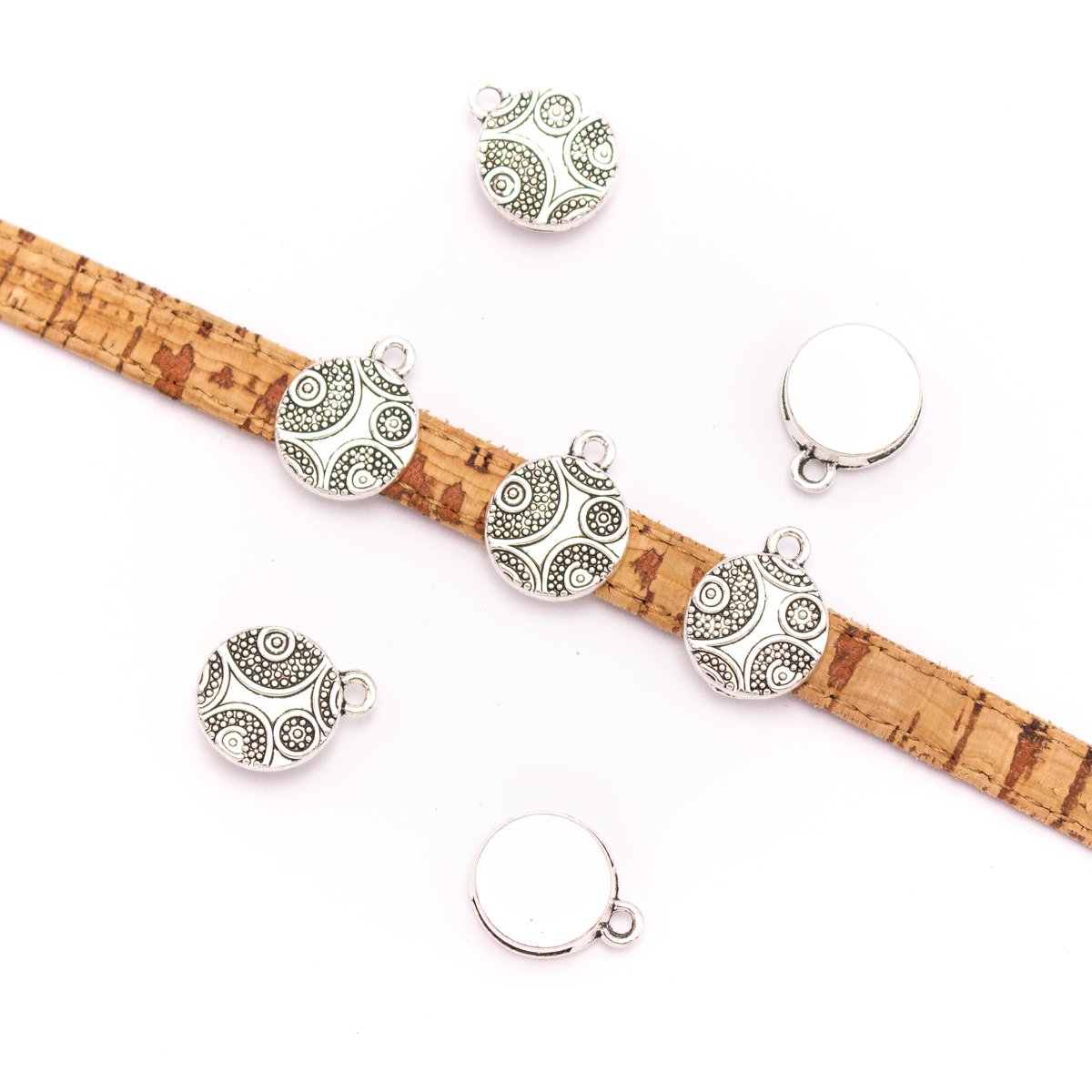 10 pièces pour cuir plat de 10mm, accessoires de bracelet en argent Antique, fournitures de bijoux, recherche de bijoux D-1-10-243
