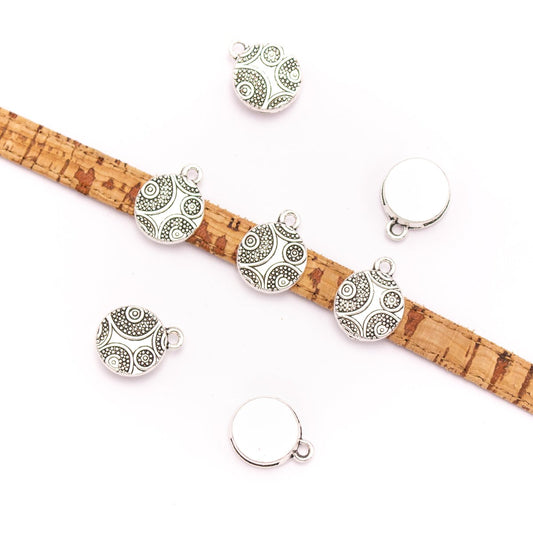 10 pièces pour cuir plat de 10mm, accessoires de bracelet en argent Antique, fournitures de bijoux, recherche de bijoux D-1-10-243