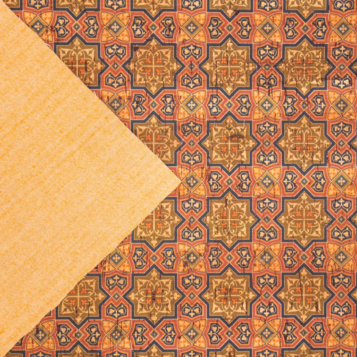 Cork fabric Tile, portuguese  ceramic tile mosaic pattern COF-271