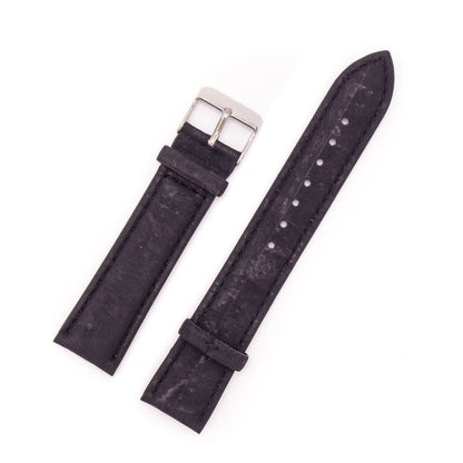 Bracelet de montre en liège noir, 20 mm, E-023-20