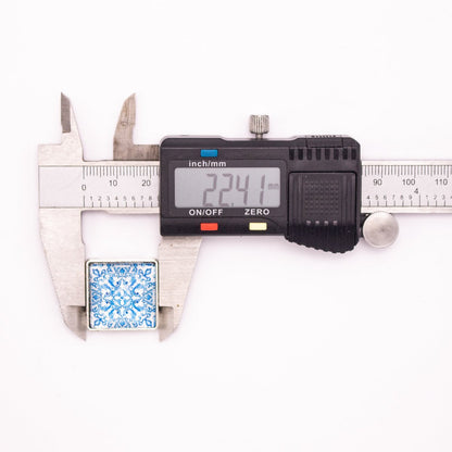 10 unités pour curseur de cordon plat de 10 mm avec carreaux portugais carrés pour la recherche de bracelets (22 mm x 22 mm) D-1-10-227