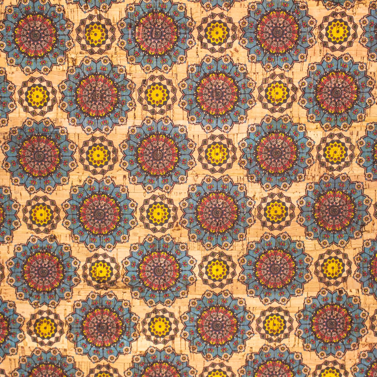 Ceramic Tile Mosaic Pattern Vegan Cork Fabric | THE CORK COLLECTION