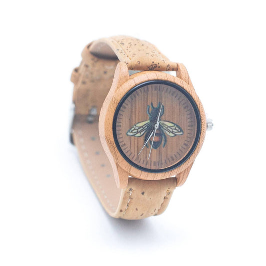 Vintage Cork Strap & Bee Pattern Dial Watch | THE CORK COLLECTION
