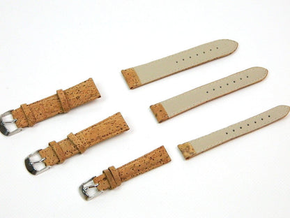 Natural Cork Watch Strap w/ PU Leather 14/16/18/20/22/24mm Handmade Vegan High Quality E-911