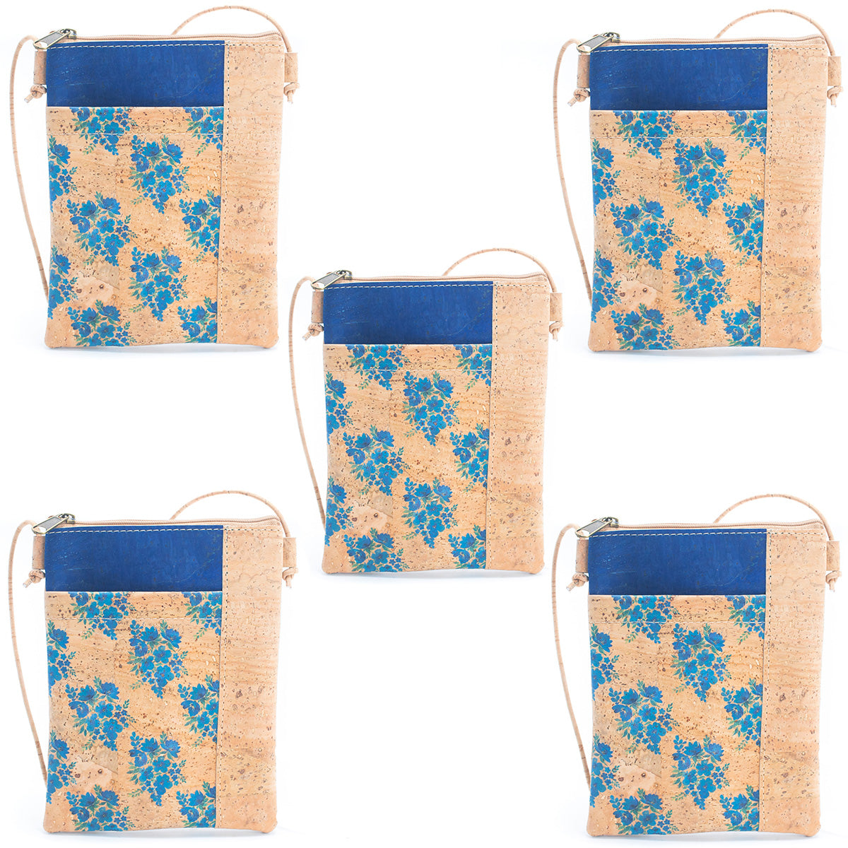 5 Units Natural Cork Portable Ladies' Phone Pouch | THE CORK COLLECTION