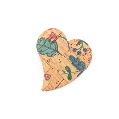 Tissu en liège imprimé Double face en forme de cœur, 10 pièces, adapté à tous les bijoux DIY D-3-493-ABCD