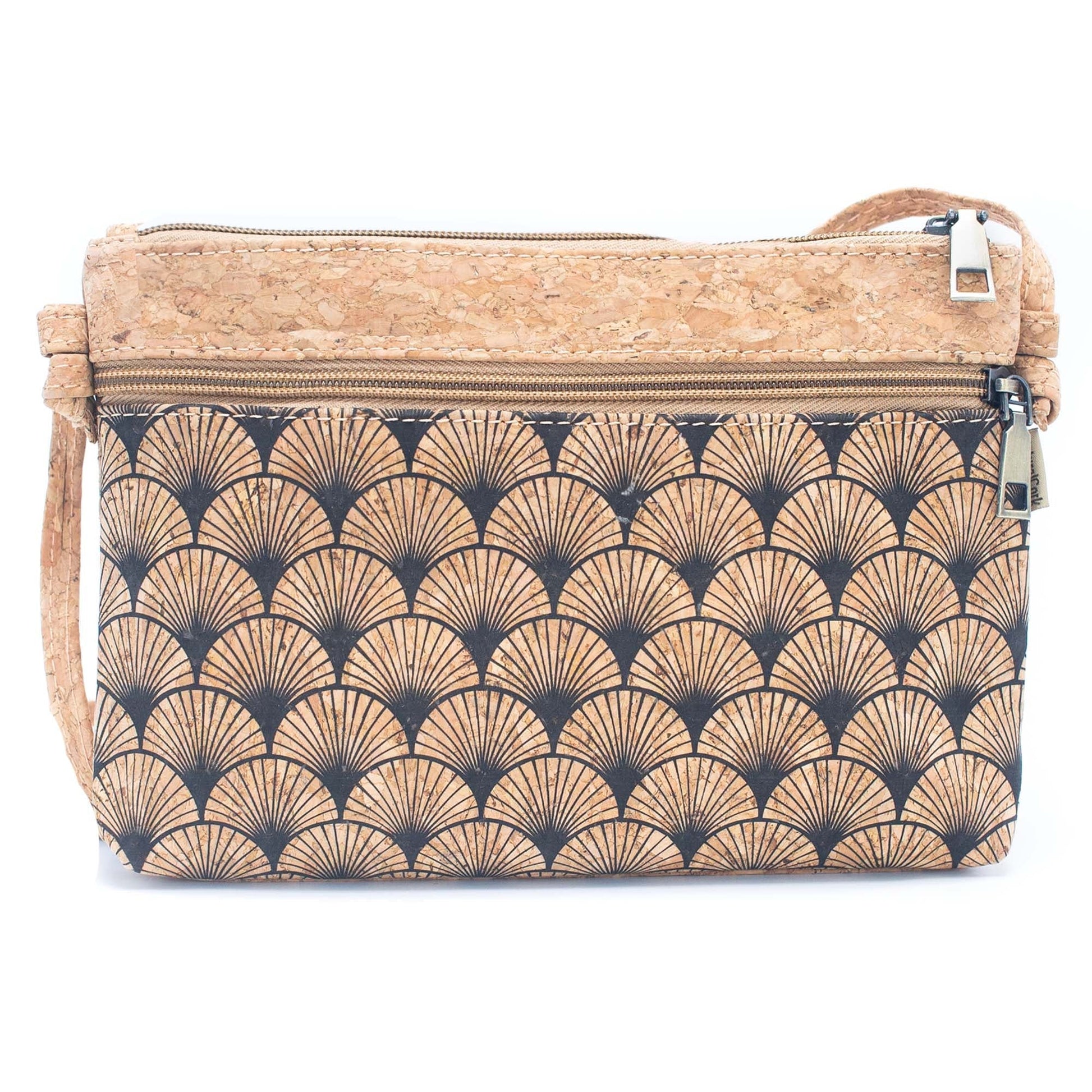 Patterned Cork Vegan Zipper Crossbody Bag | THE CORK COLLECTION