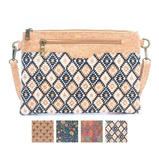 Natural Cork w/ Printed Design Women's Crossbody & Clutch Bag  | THE CORK COLLECTION