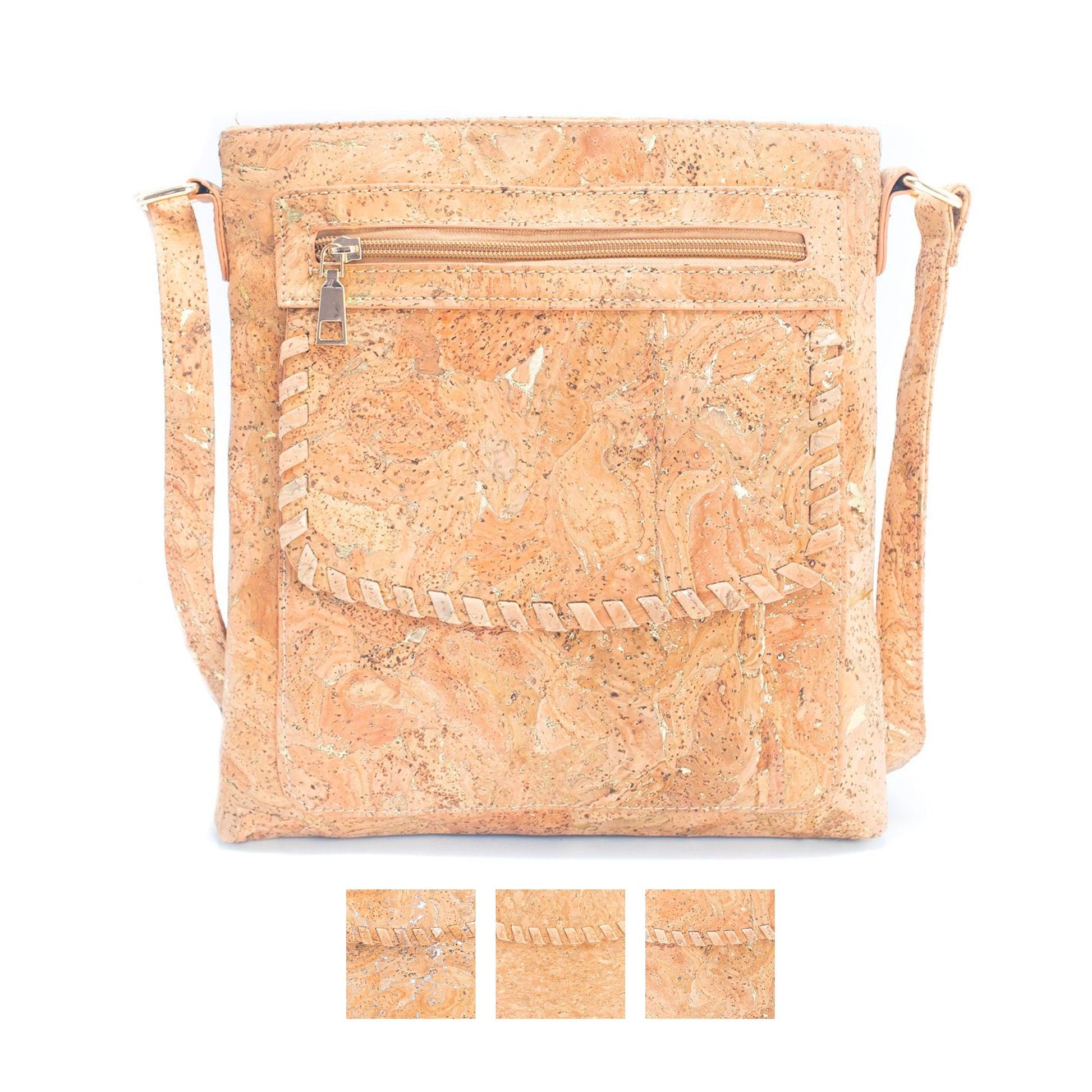 Natural Cork w/ Gold & Silver Accents Women's Crossbody Bag | THE CORK COLLECTION