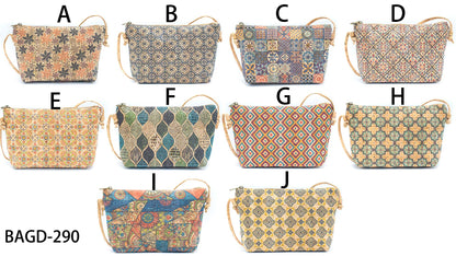 Variety of Patterns Compact Vegan Crossbody Cork Messenger Bag | THE CORK COLLECTION