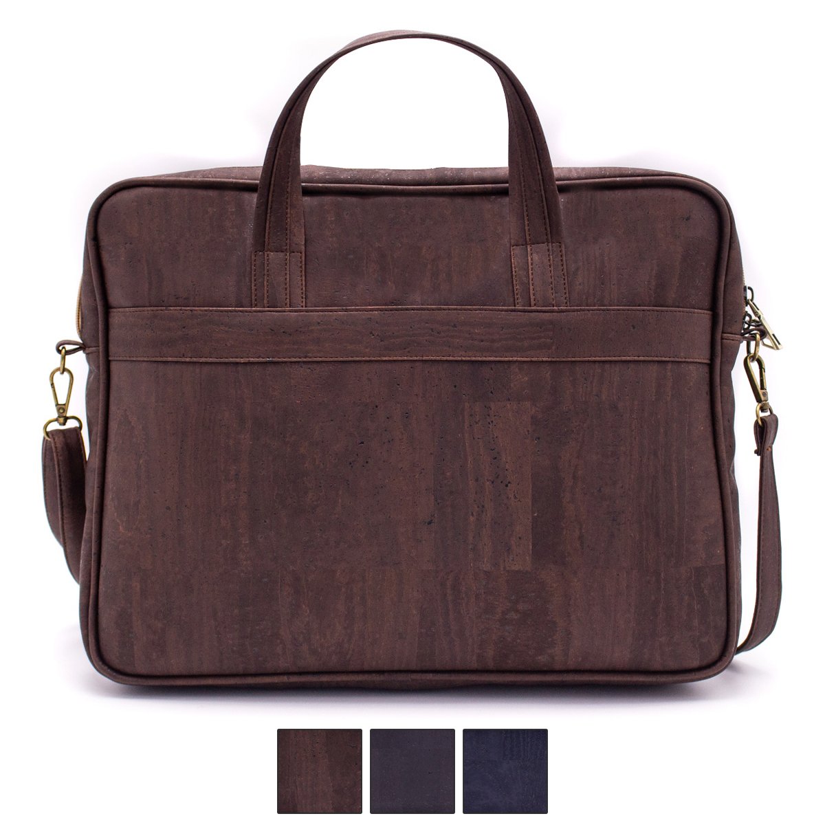 17 inch Laptop Briefcase Cork Shoulder Bag w/ Organizer - Water Resistant Business Messenger Briefcases | THE CORK COLLECTION 