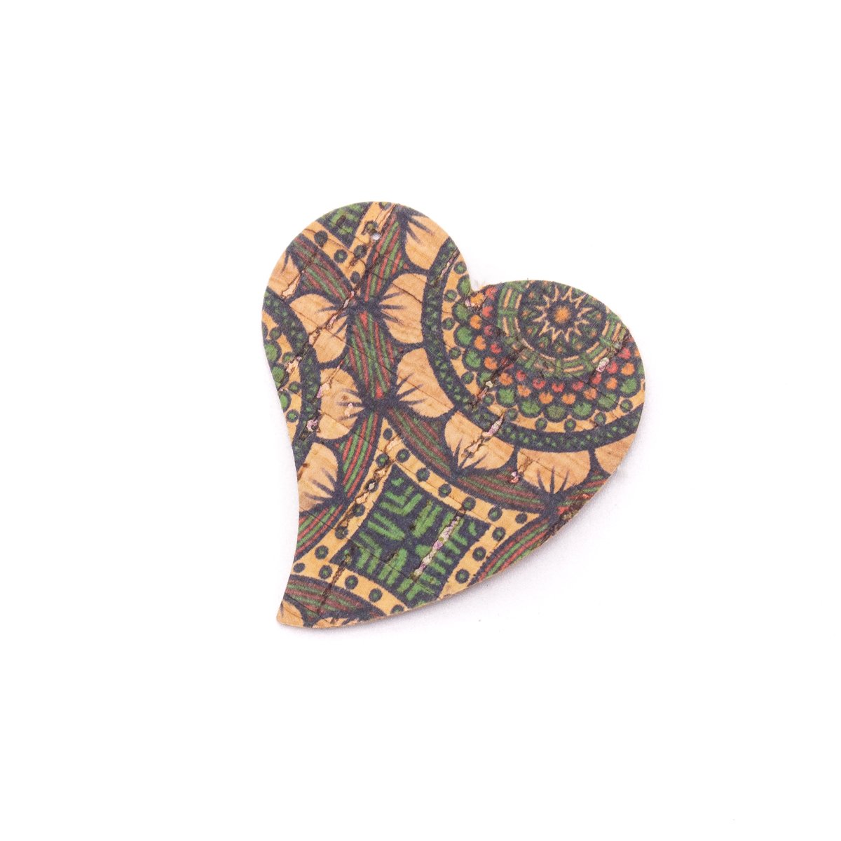 10Pcs heart-shaped Double-sided printing cork fabric suitable for any jewelry DIY D-3-493-ABCD