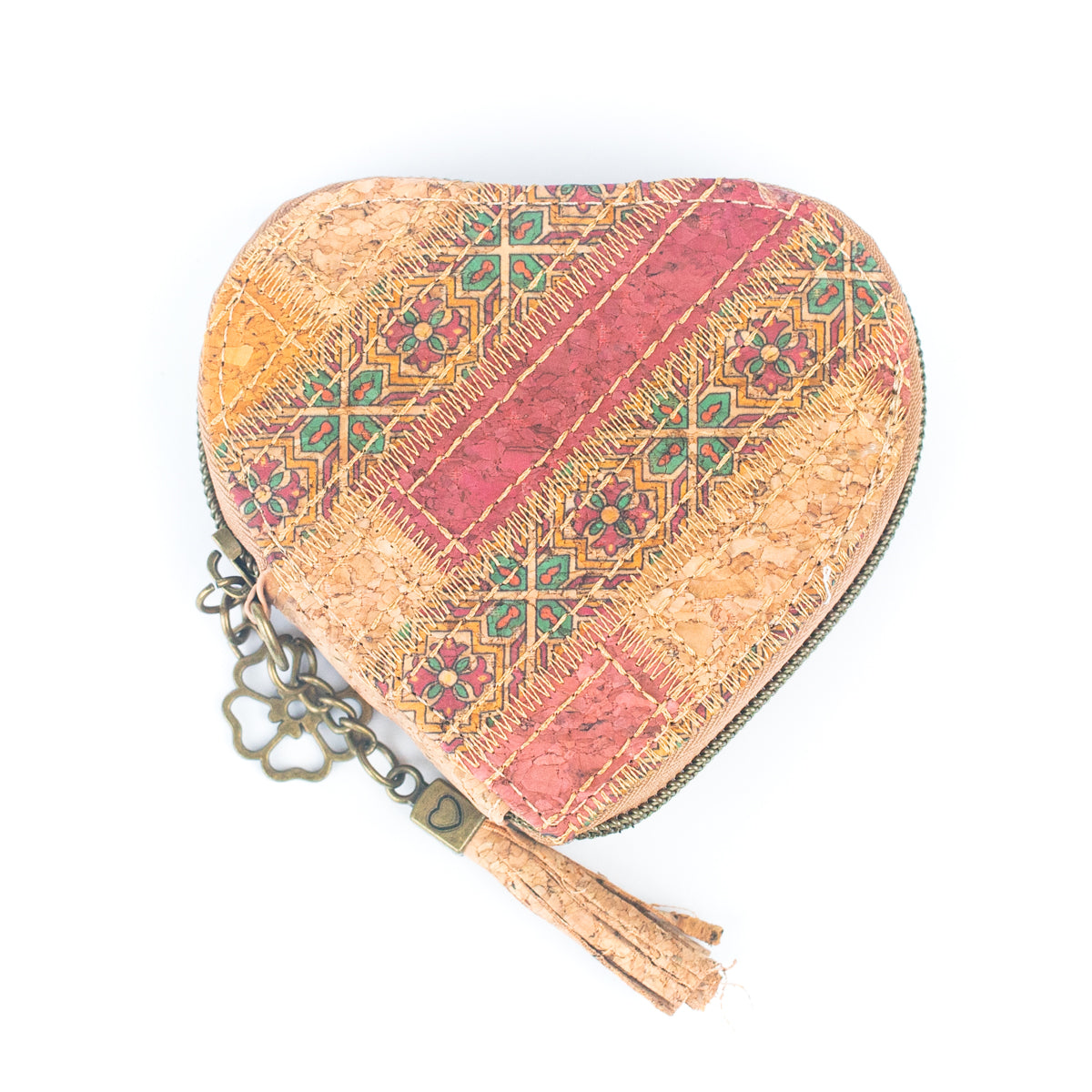 Printed Cork Heart-Shaped Women's Coin Purse | THE CORK COLLECTION