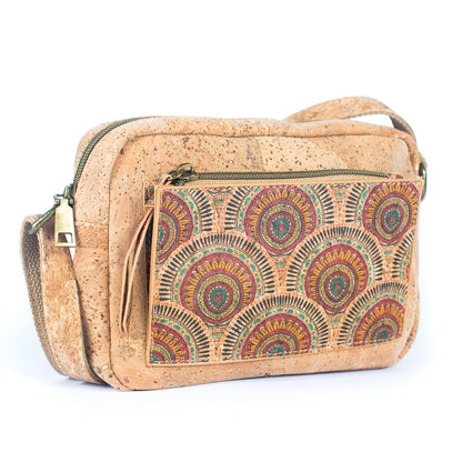 Natural Cork & Print Fusion Women's Crossbody Bag | THE CORK COLLECTION