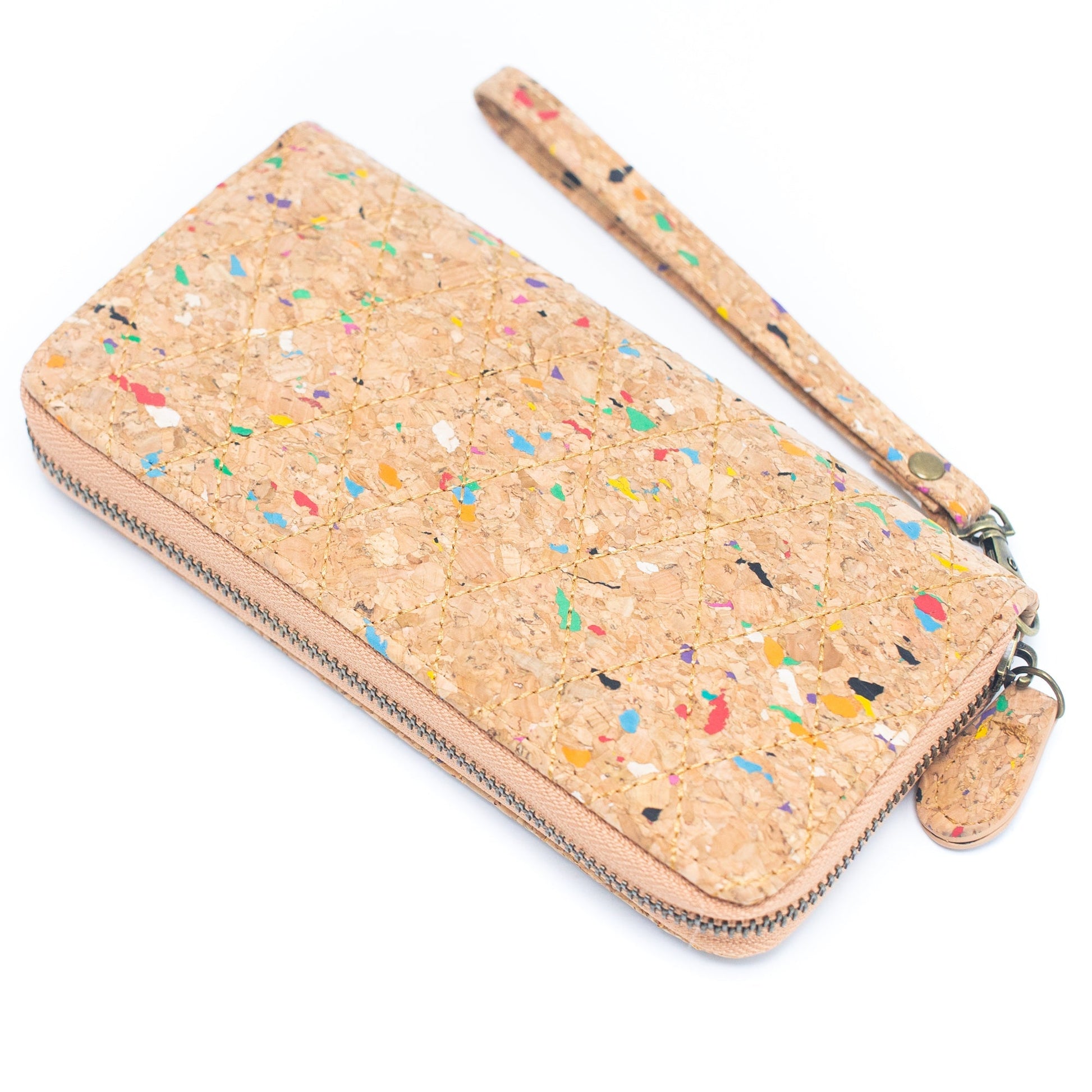 Golden Colors Natural Cork Women's Quilted Fold Card Wallet | THE CORK COLLECTION