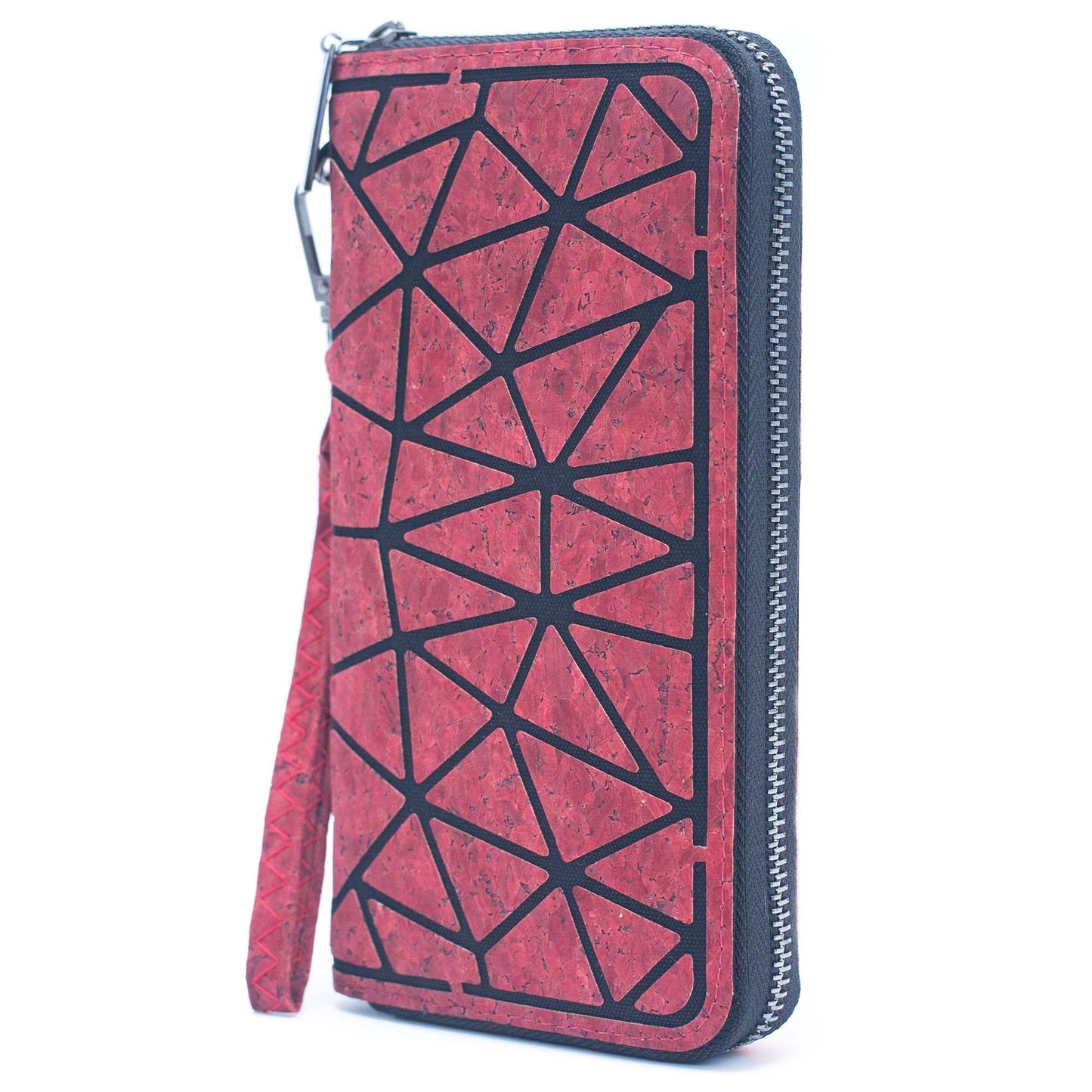 Multiple Colour Geometric Cork Zipper Wallet | THE CORK COLLECTION