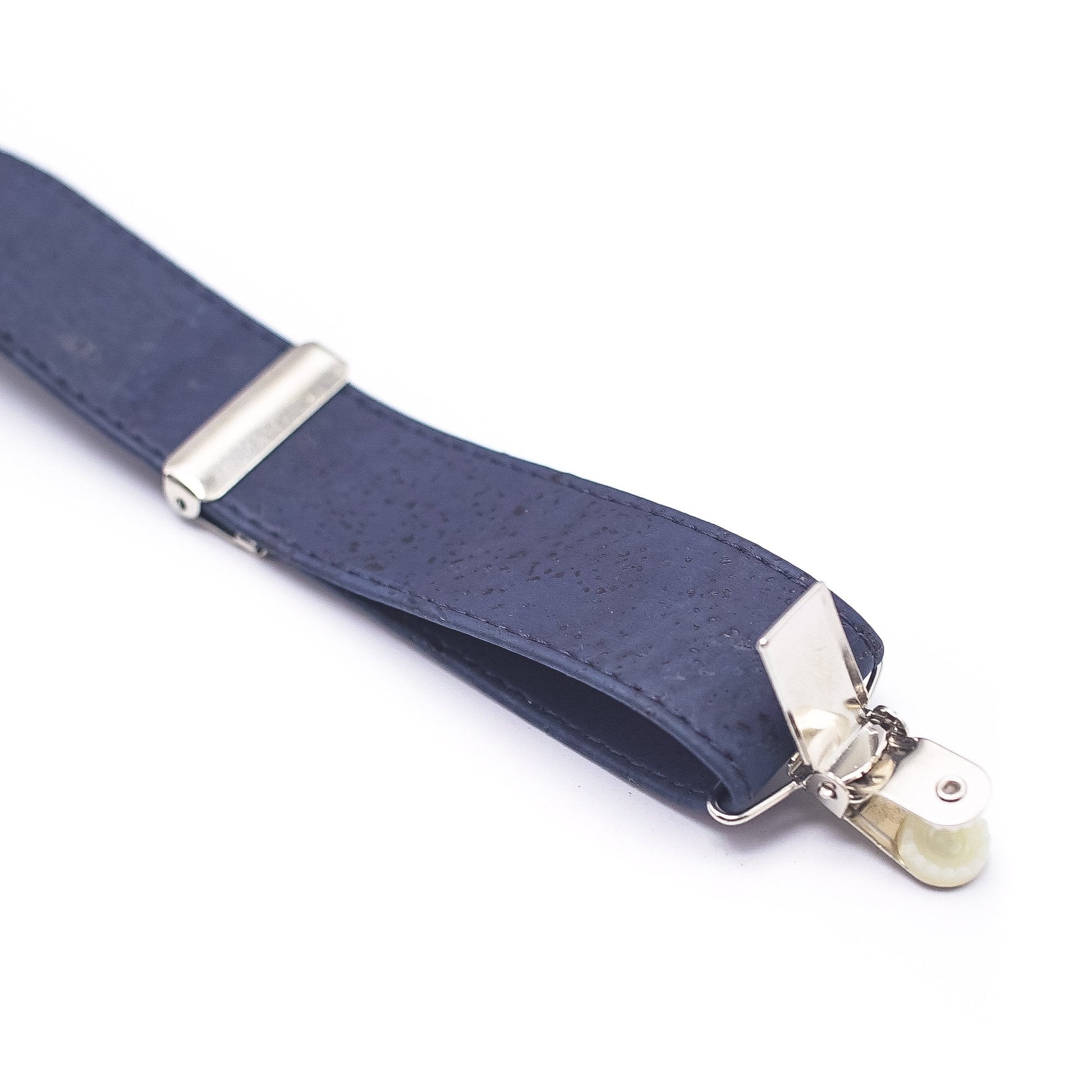 Dark Blue Adjustable Cork Straps Suspenders | THE CORK COLLECTION