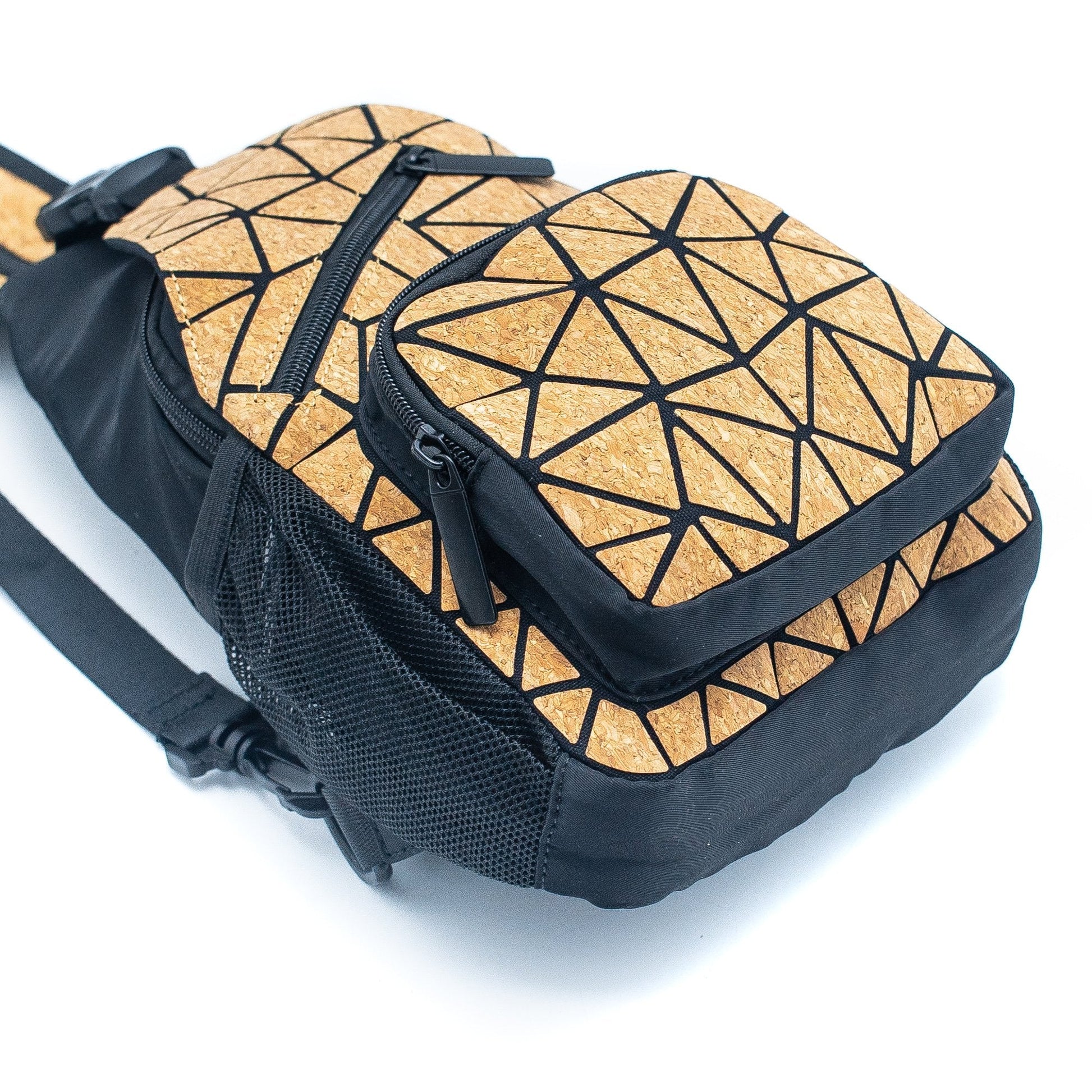 Geometric Web Cross-Over Cork Vegan Backpack | THE CORK COLLECTION