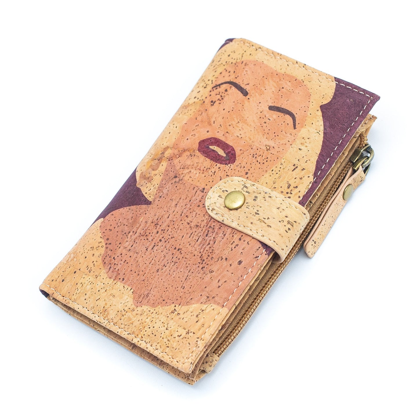 Marilyn Monroe Cork Art Vegan Zipper RFID Wallet | THE CORK COLLECTION