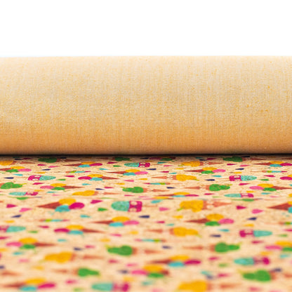 Sweet Popsicle Pattern Vegan Cork Fabric  | THE CORK COLLECTION