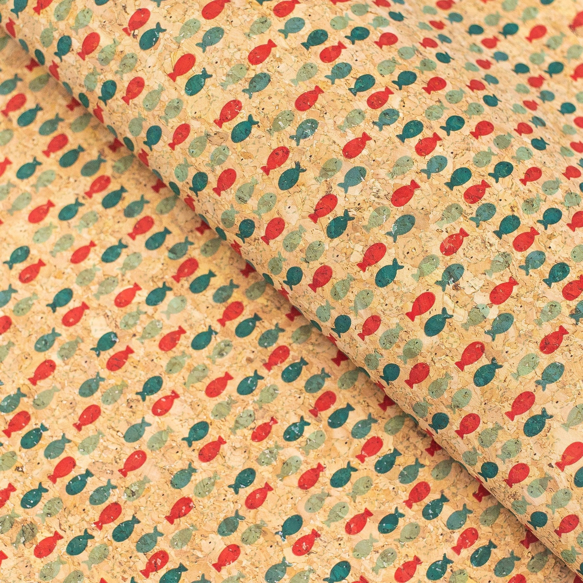Cute Pop Fish Print Vegan Cork Fabric | THE CORK COLLECTION
