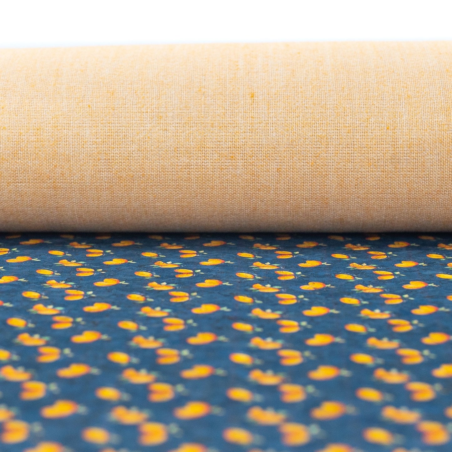 Fruity Lime & Blue Printed Vegan Cork Fabric | THE CORK COLLECTION