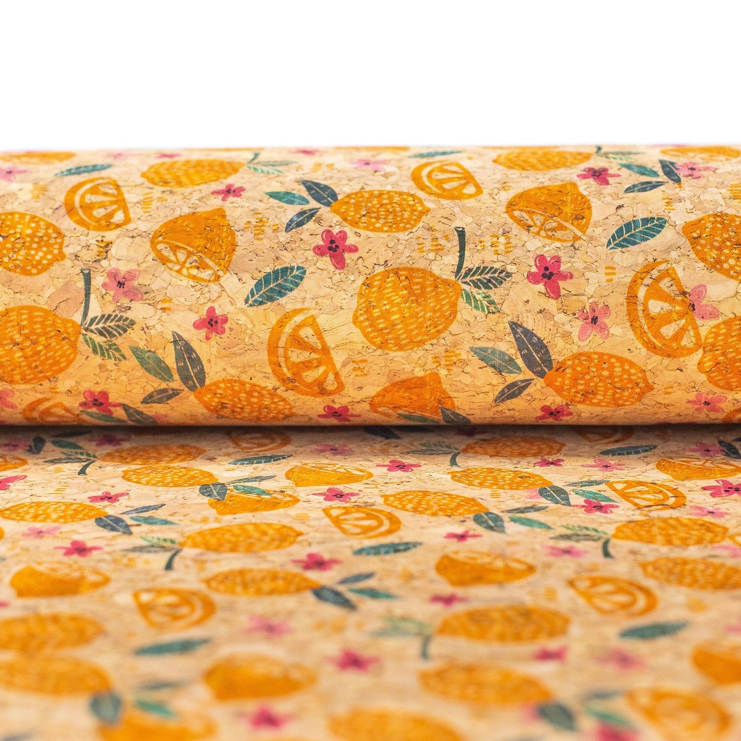 Fresh Lemon & Daisy Vegan Cork Fabric | THE CORK COLLECTION