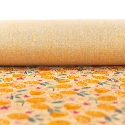Fresh Lemon & Daisy Vegan Cork Fabric | THE CORK COLLECTION