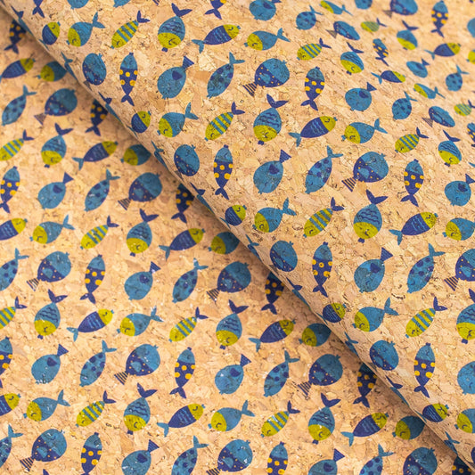 Coral Fishes Vegan Cork Fabric | THE CORK COLLECTION