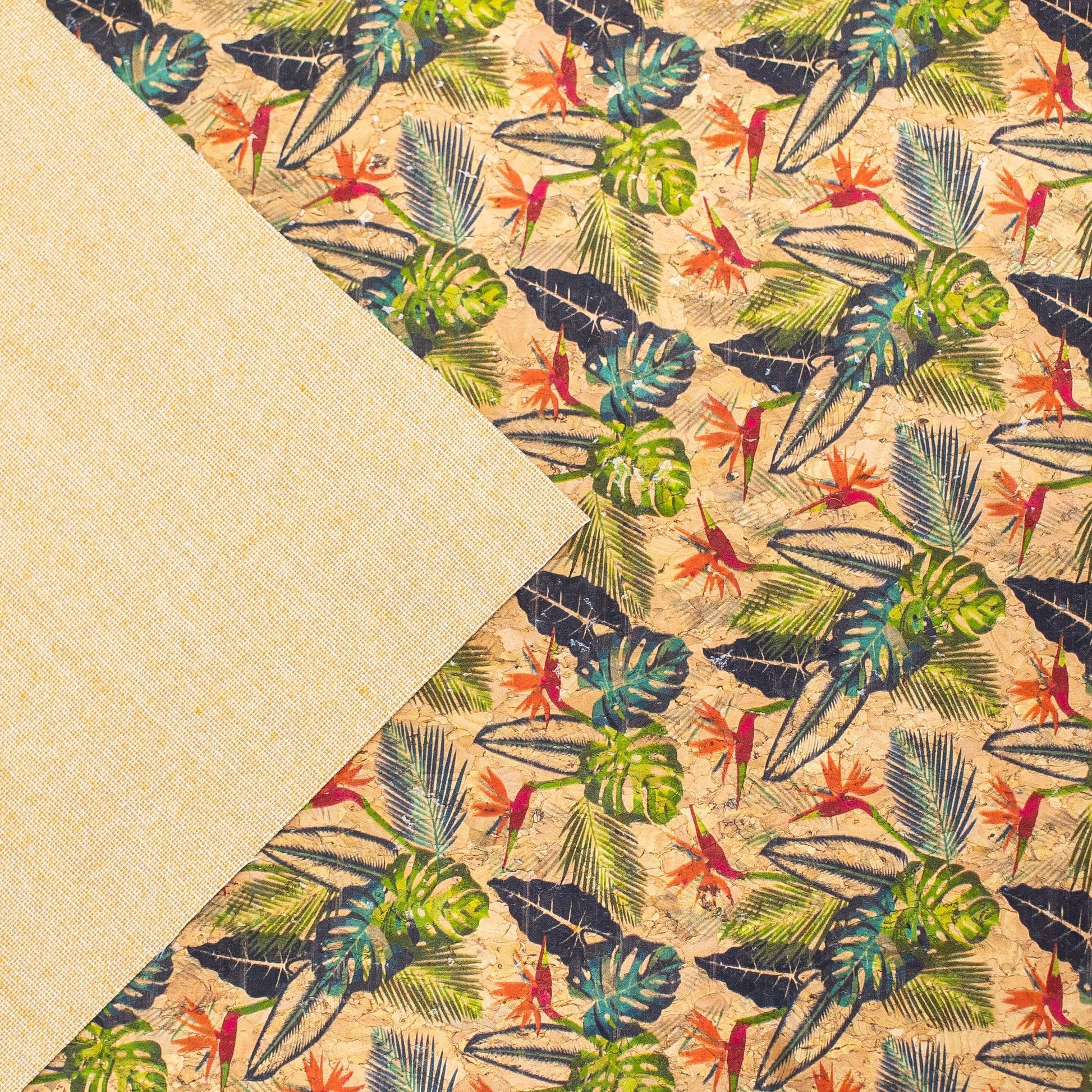 Exotic Leaves Vegan Cork Fabric | THE CORK COLLECTION