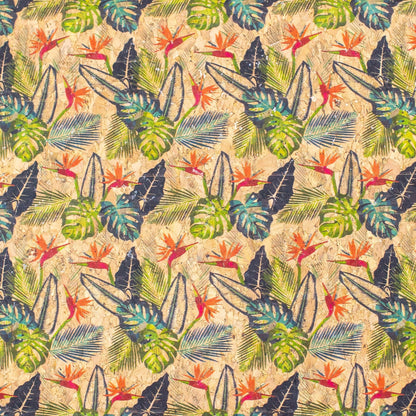 Exotic Leaves Vegan Cork Fabric | THE CORK COLLECTION