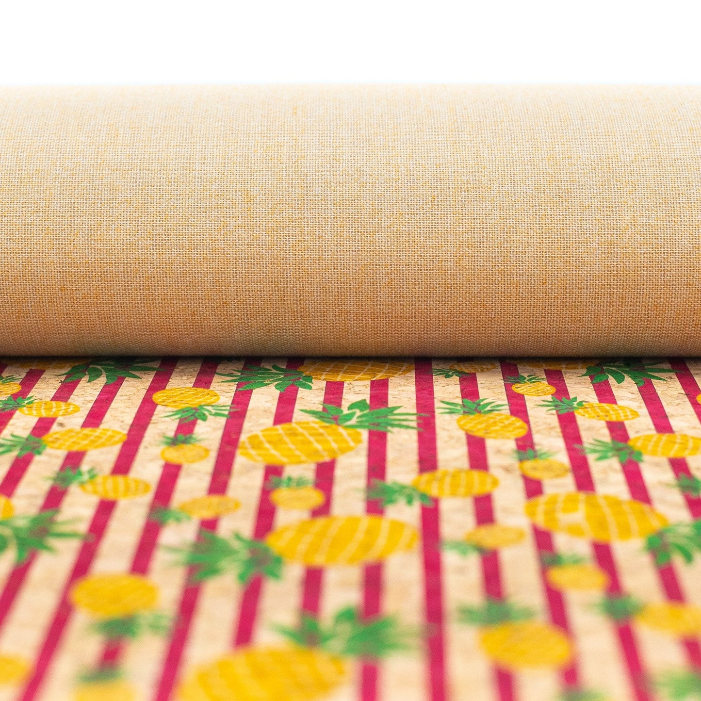 Striped Pina Vegan Cork Fabric | THE CORK COLLECTION