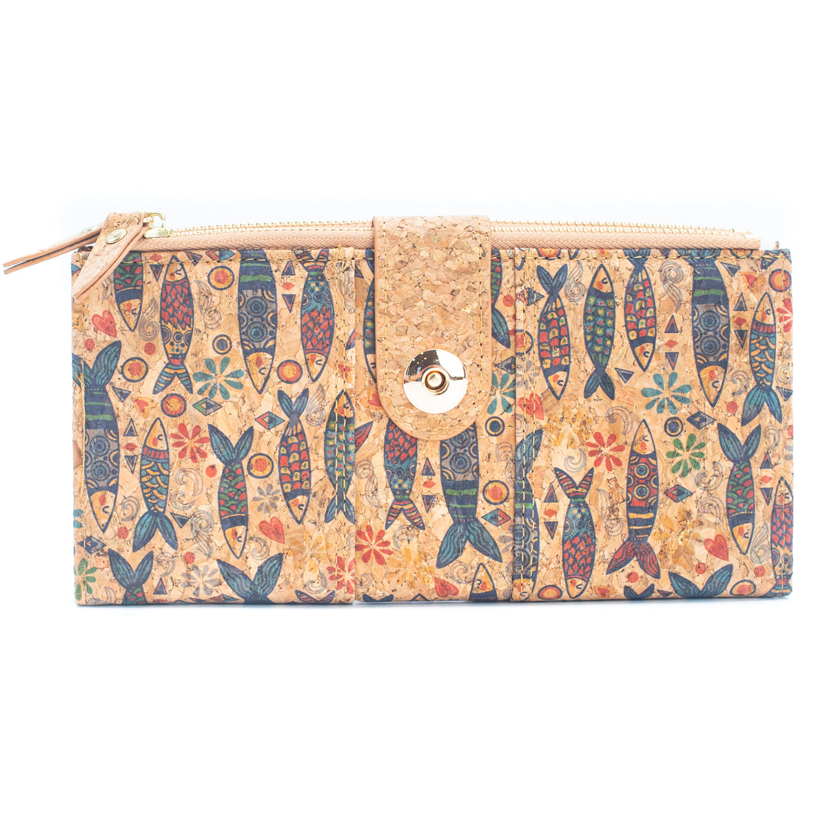 Long Cork Wallets w/ Floral Mosaic Patterns | THE CORK COLLECTION