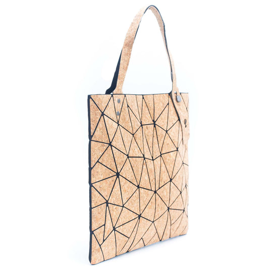 Vegan Geometric Cork Handbag for Women