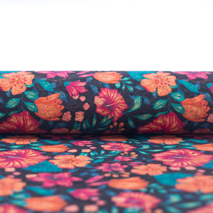 Flower Bush Pattern Cork Fabric COF-391-A