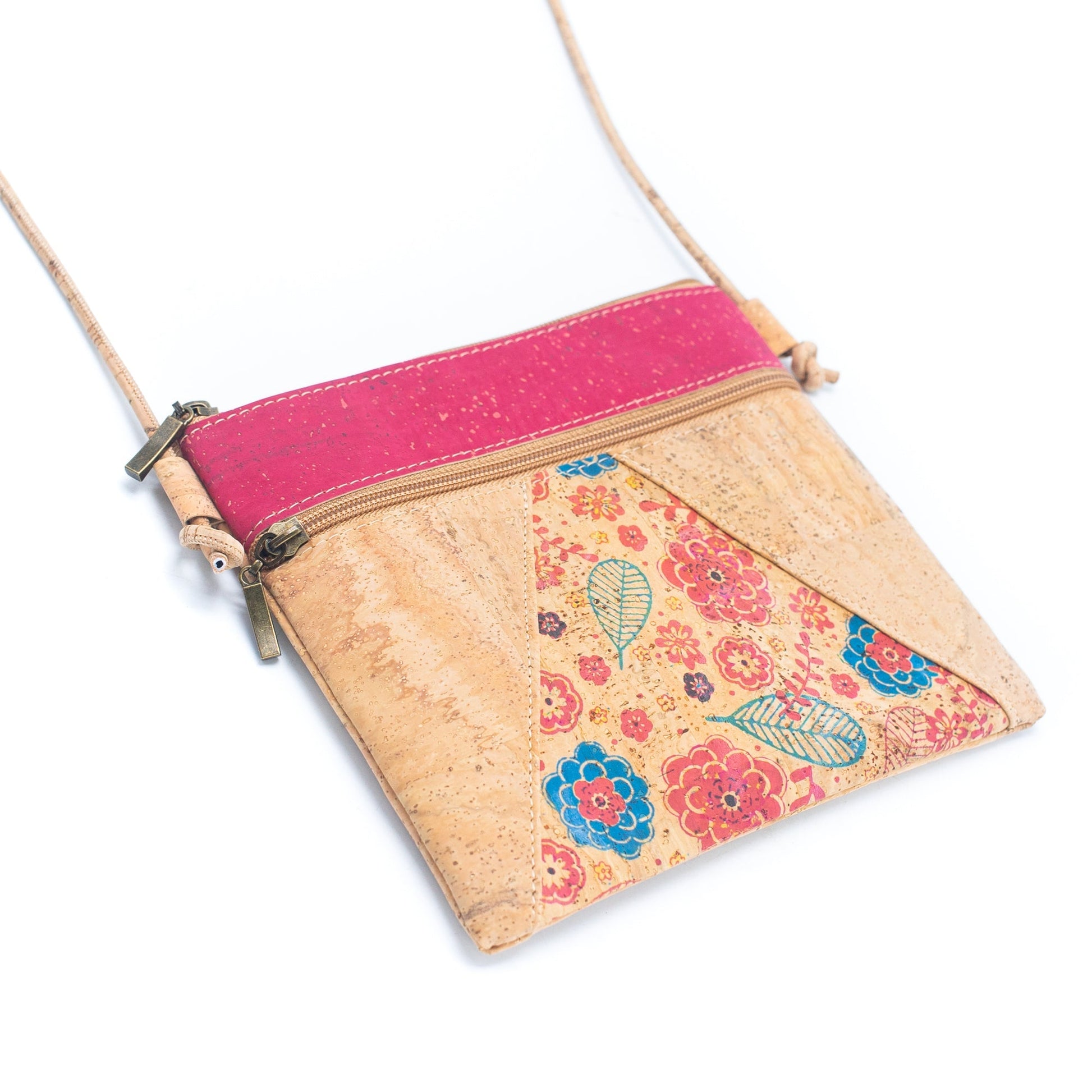Cork Triangle Pattern Stitching Ladies Cork Crossbody Bag | THE CORK COLLECTION
