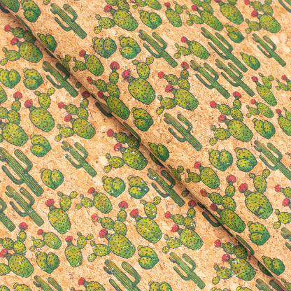 Desert Cactus Desert Patterns Cork Fabric COF-254