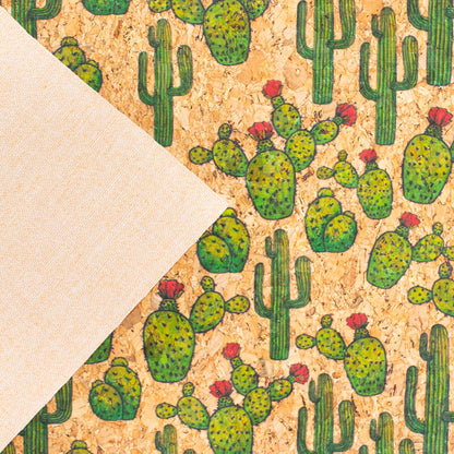 Tissu en liège à motifs de désert de cactus du désert COF-254
