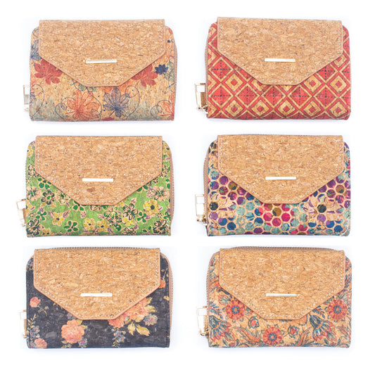 6 Natural Cork Wallets / Floral&Mosaic Patterns | THE CORK COLLECTION