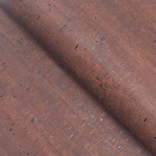 Brown w/ a Rust Effect Cork Fabric COF-349