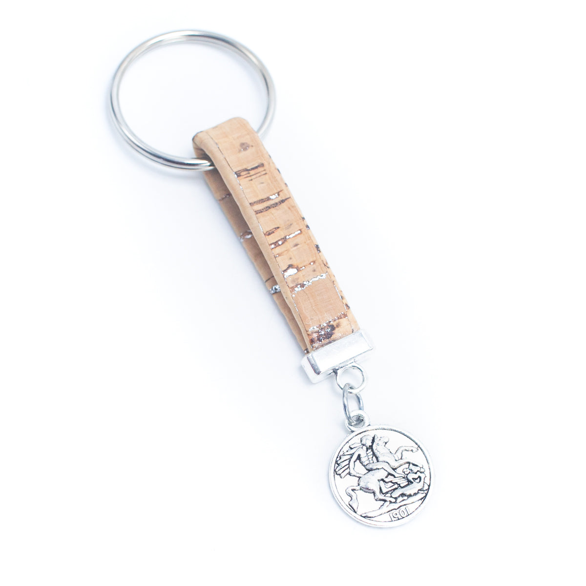 pendant Simple colorful cork handmade  keychain  I-065-MIX-10