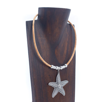 5mm round Cork Handmade necklace colar women original wooden jewelry N-302