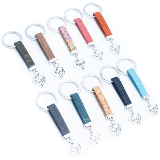 cork with pendant Simple style handmade  keychin  I-049-MIX-10