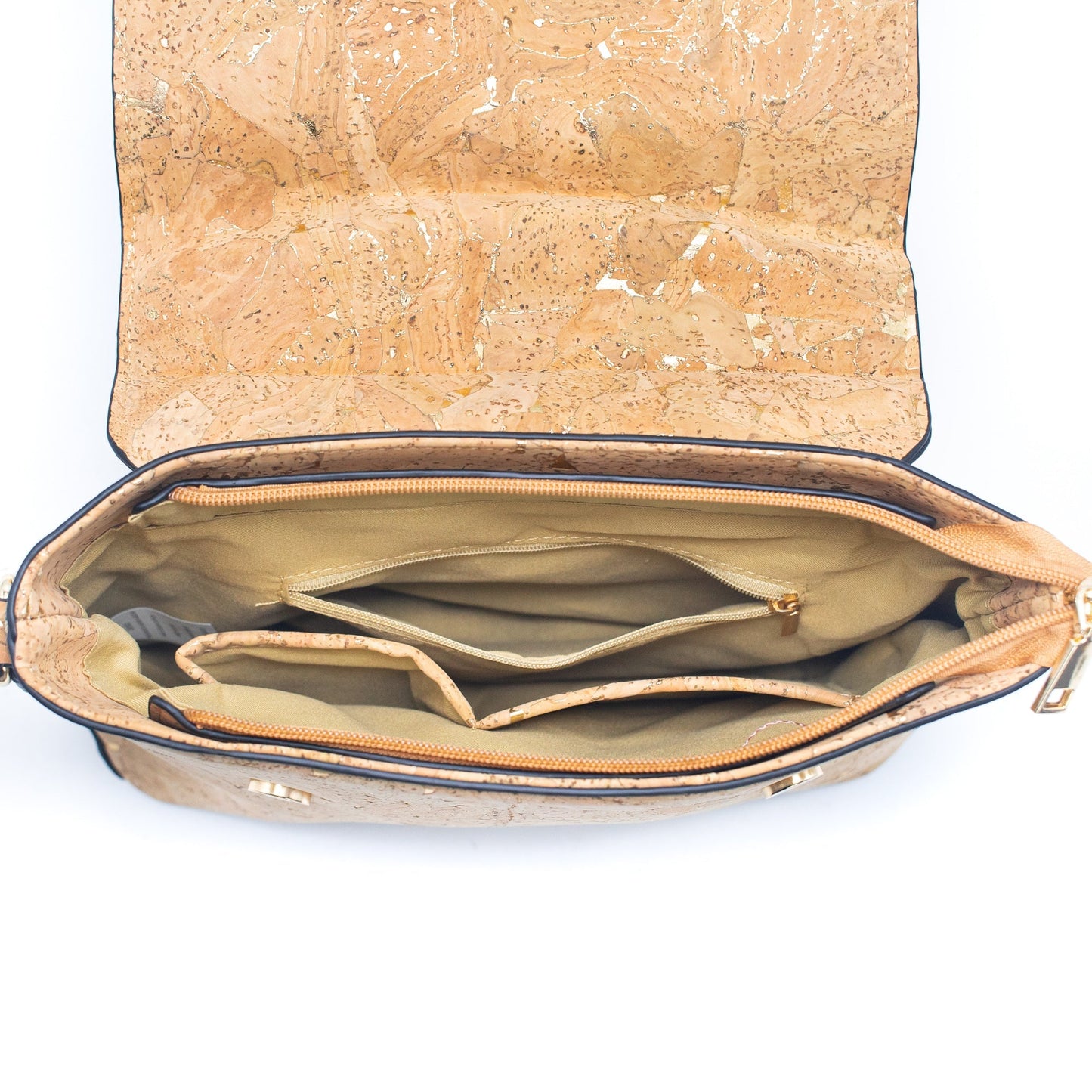Natural Cork Satchel Molten Gold Vegan Bag | THE CORK COLLECTION