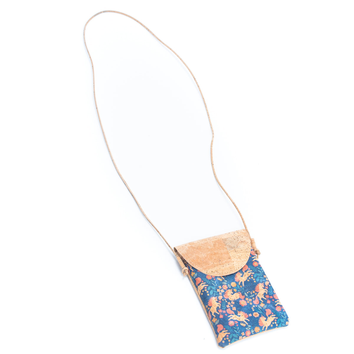 5 Units Natural Cork Half-Moon Flap Ladies' Phone Pouch | THE CORK COLLECTION
