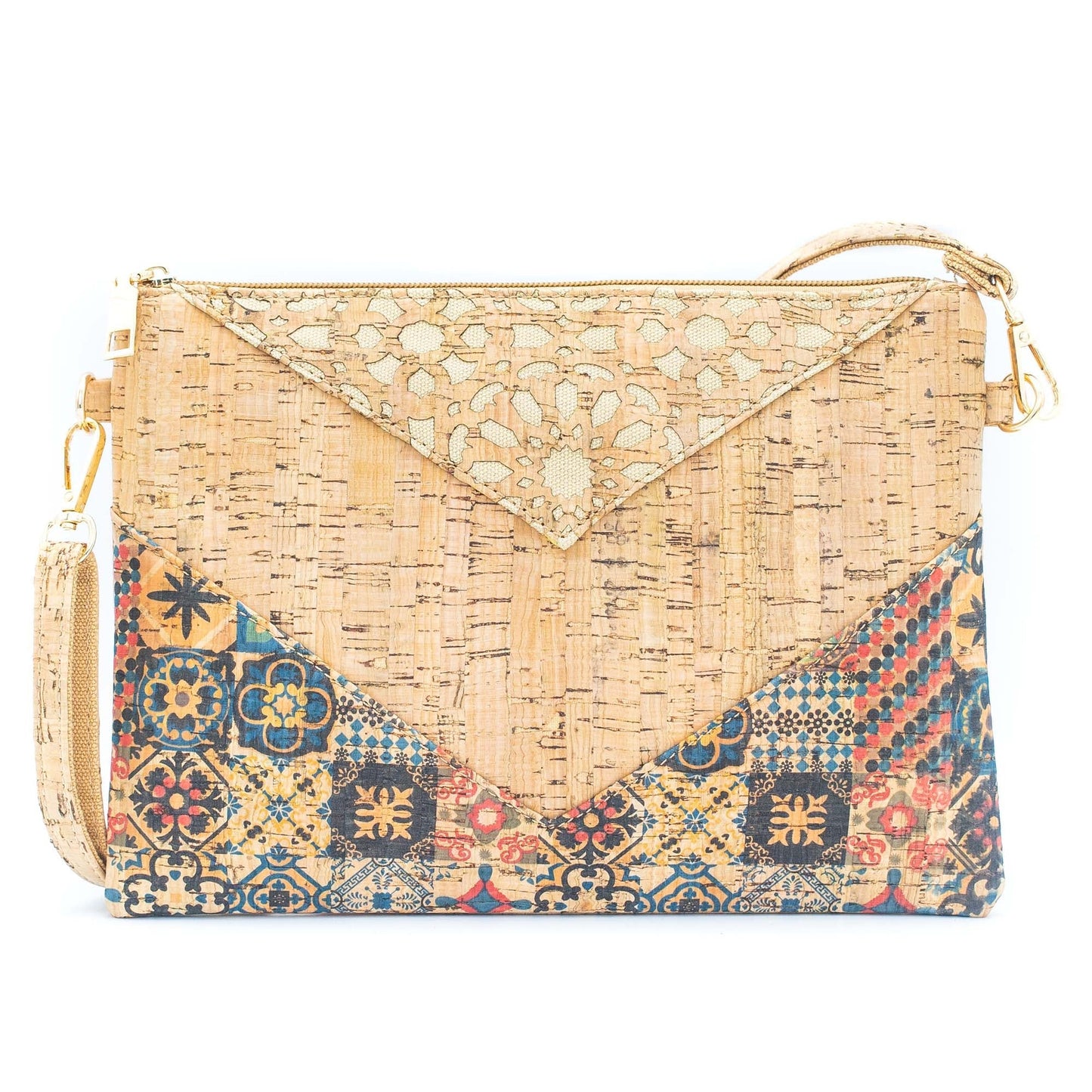 Arrow Patterned Natural Cork Vegan Sling Bags | THE CORK COLLECTION