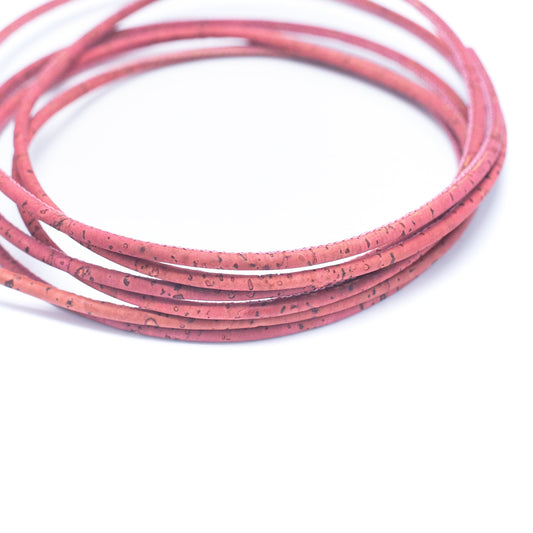 10 meters of Pink 3mm Round Cork Cord COR-154-A