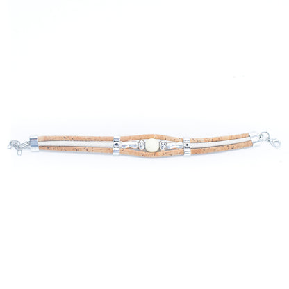 Natural Tri-Cork w/ Ceramic Beads Handmade Bracelet BR-110-MIX-5